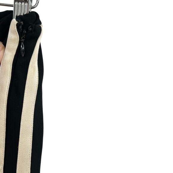 Ralph Lauren Purple Label Collection Silk Trouser Pant Side Stripe Black Size 12 - Picture 7 of 16